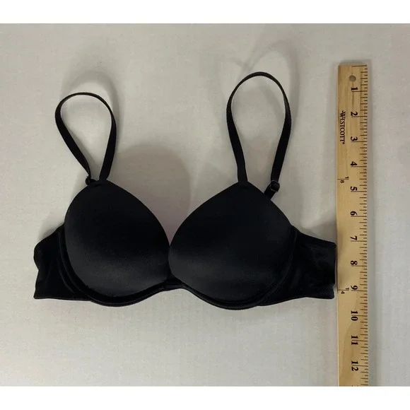 Victoria's Secret PINK Wear Everywhere Super Push Up Bra Black 34A Underwire - Picture 6 of 16